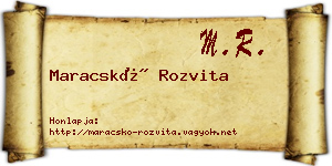 Maracskó Rozvita névjegykártya
